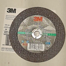 (25) 3M Silver Cut-Off Wheel 87461 T1 – 4" x .035" x 3/8" – 60 Grit Metal Cut