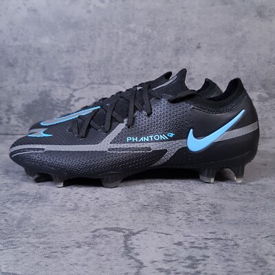 NIKE Phantom GT2 Elite FG Black Iron Grey Blue Soccer Cleats Mens 7 Womens 8.5