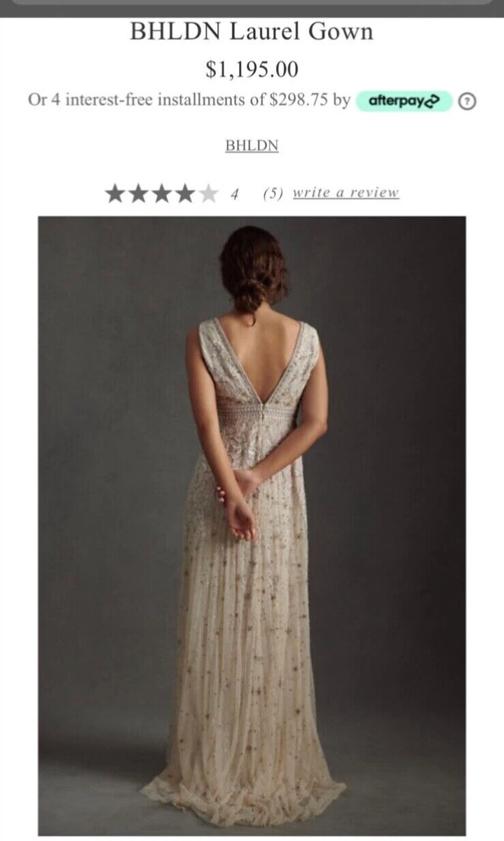 BHLDN + Elsie Straight-Neck Satin A-Line Gown