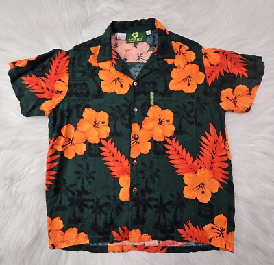 Mango Moon Shirt Youth  SZ10 Floral Short Sleeve 100% Rayon Collared