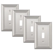 DEWENWILS 4-Pack Metal Wall Plate, Single Toggle Switch Cover, Brushed Nickel