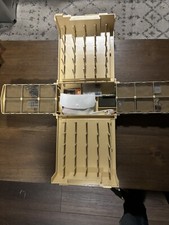 Vintage Folding Sewing Accessories Caddy With Mixed Lot Of Accessories
