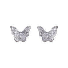 Women 925 Sterling Silver Adorable Butterfly Animal Stud Earrings Gift Box B39