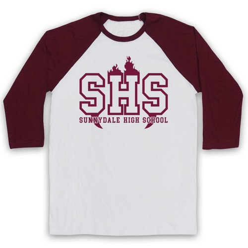 BUFFY THE VAMPIRE SLAYER SUNNYDALE HIGH SCHOOL LOGO 3/4 SLEEVE BASEBALL TEE - Picture 2 of 14