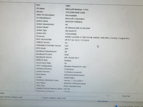 HP EliteDesk 800 G3 DM Win 11 Pro i5-7500 8GB RAM 256GB SSD | Grade B - Bild 6 von 10
