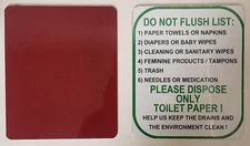 TOILET SIGN- DO NOT FLUSH LIST SIGN (WHITE Aluminium)-REF24-1027