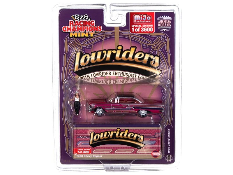 CHEVROLET Impala SS - Lowrider + Figur - 1960 - Purple - Racing Champions 1:64 - Bild 3 von 4