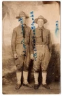 RPPC real photo WW1 military men soldiers uniforms Id'd artistic ink transfer #