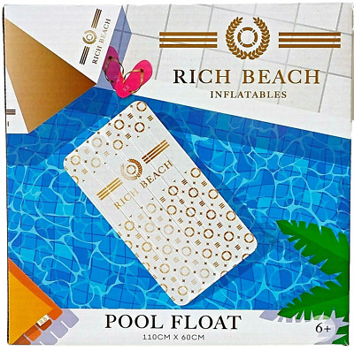 Rich Beach - aufblasbarer Poolschwimmer - 110 x 60 cm - Alter 6+ - Brandneu