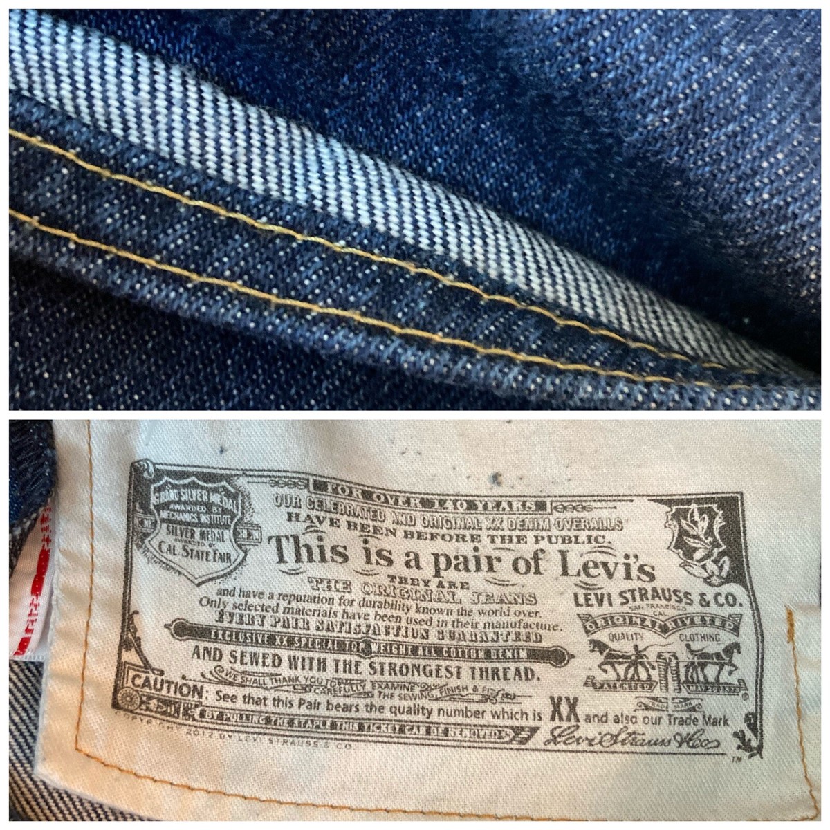 Levis 501 Button Fly W35 L33 V Single Stitch Classic 5 Pocket Jeans EUC