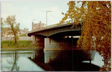 Binghamton New York Collier Street Bridge Susquehanna River USA Vintage Postcard