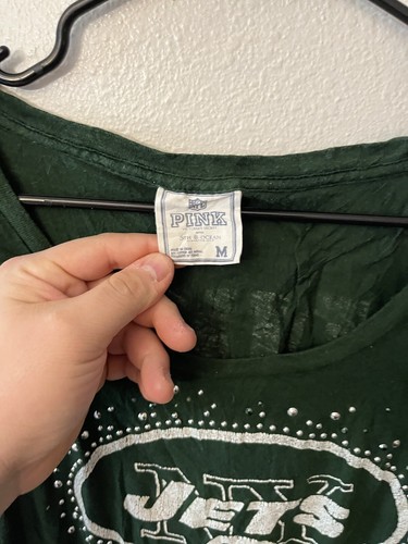 Camiseta Victoria's Secret Rosa NFL New York Jets Verde Bling Manga Corta M - Imagen 2 de 5