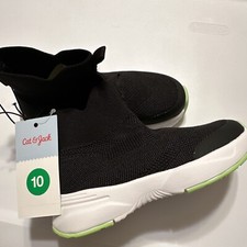Nuevo Calcetín Deportivo Sin Cordones Cat & Jack Niño Pequeño Negro/Lima Ligero Talla 10 Raro