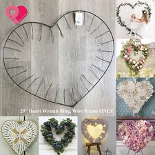 29" Heart Wreath Ring Giant Floral Dreamcatcher Macrame Backdrop Wire Frame Bulk