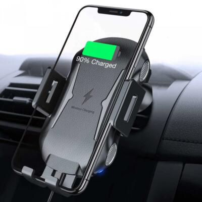 FAST WIRELESS CHARGER CAR MOUNT AC AIR VENT PHONE HOLDER AUTOMATIC TOUCH SENSOR