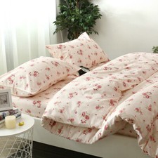 Floral Bedding Set Pillowcase&Sheets Duvet Quilt Cover Cottagecore Bedroom Decor