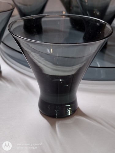 Morgantown Normandie MCM Smokey Glass Pitcher Martini Set - Picture 8 of 15