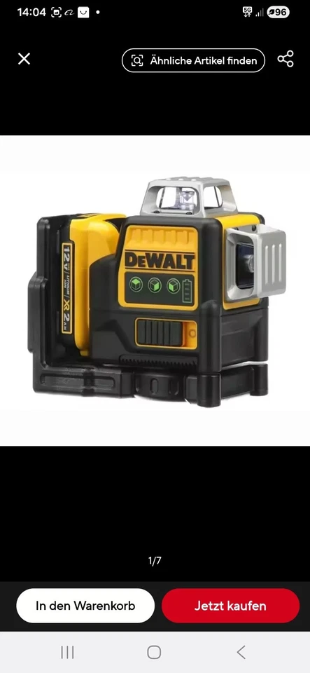 Kreuzlinienlaser 360° Dewalt Selbstnivellierend - Bild 2 von 4