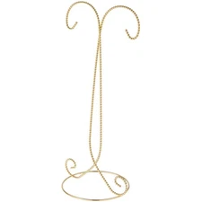 Twisted 2 Tier Gold-toned Ornament Stand 14" H x 6.5" W x 5.25" D