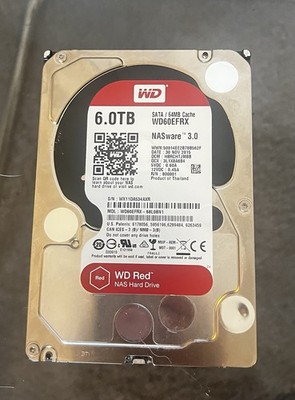 Western Digital Red 6TB NAS Hard Drive WD60EFRX 64MB Cache SATA 6Gb/s 3.5''