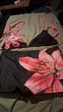 New 2pc Swimsuit Summer Wear Bathing Size Xl Beach Vacation Nip Flowers