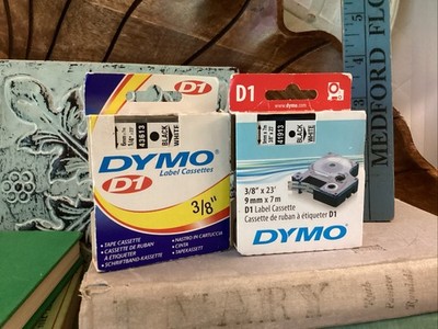 New Genuine OEM Dymo D1 Label Casettes Black White 5x41913 3/8'' x 23' (9mm x 7m)