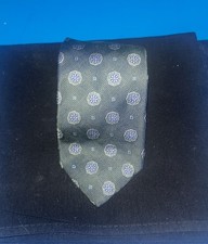 Brooks Brothers Makers Men  s Floral Print 100 Silk Necktie Green Made In USA