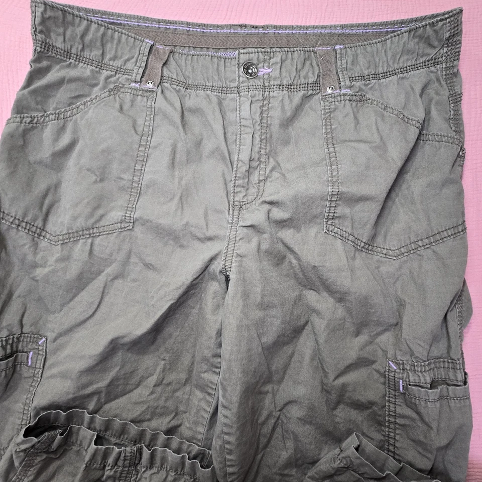 Pantalones Convertibles Carga Glory Desteñidos Y2K Sueltos Patinador Grunge Para Mujer Talla 16 De Colección Foto 2 de 4