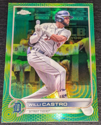 Willi Castro Detroit Tigers 2022 Topps Chrome Sonic Green Yellow Pulse /99
