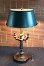 Frederick Cooper Bouillotte Lamp Metal Diffuser Shade French Empire Dual Socket