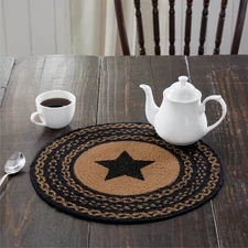 Country 15 in Star Trivet Black Farmhouse Jute Kitchen Table Decor VHC Brands