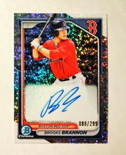 Brooks Brannon 2024 Bowman Chrome AUTO SPECKLE REFRACTOR 088/299 Red Sox RC C6