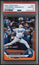 2025 Topps Now Yoshinobu Yamamoto Clutch CG Orange #20/25 Dodger #901 PSA 10