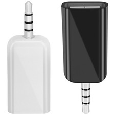 BERANMEY 2 Pack AUX to USB Adapter, A Female 3.5mm Male Audio Black
