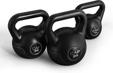 45 LB Cement Kettlebell Set   10 Lb, 15 Lb  20 Lb Vinyl-Coated Kettlebells for