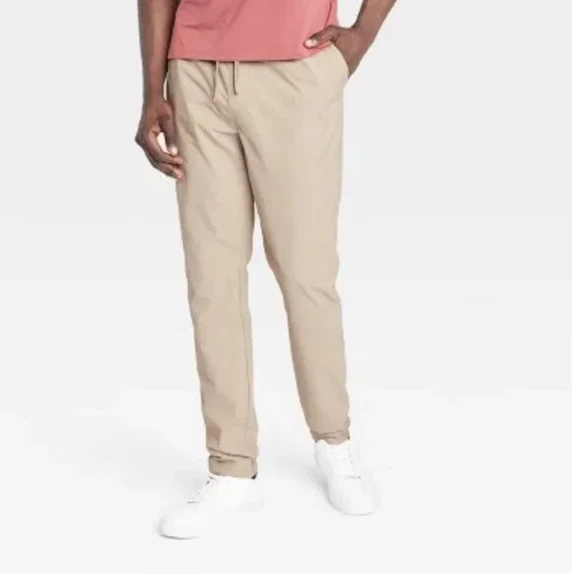 All In Motion Khaki Ripstop Pants Men's XXL Drawstring Quick Dry Elastic Waist