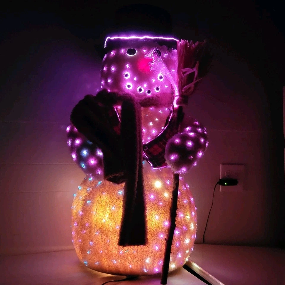 Muñeco de Nieve Grandeur Noel 35" Fibra Óptica En Caja Original Probado De Colección Navidad VIDEO Foto 2 de 4