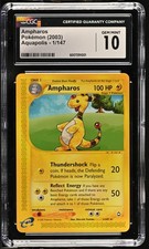 CGC 10 Ampharos 1/147 Non Holo Rare Aquapolis Pokémon 2003 WOTC Ereader  Low Pop on eBay