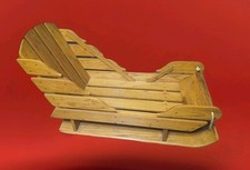 Wood Plank Old Fashion Snow Sled Sleigh With Skiis 36"X 23"X16"