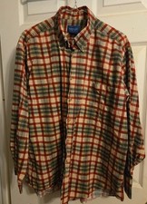 Vintage Towncraft Shirt Mens L Multicolor Plaid Button Down Long Sleeve Retro