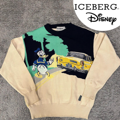 Iceberg History Donald duck Sweater Knit Vintage Made in Italy