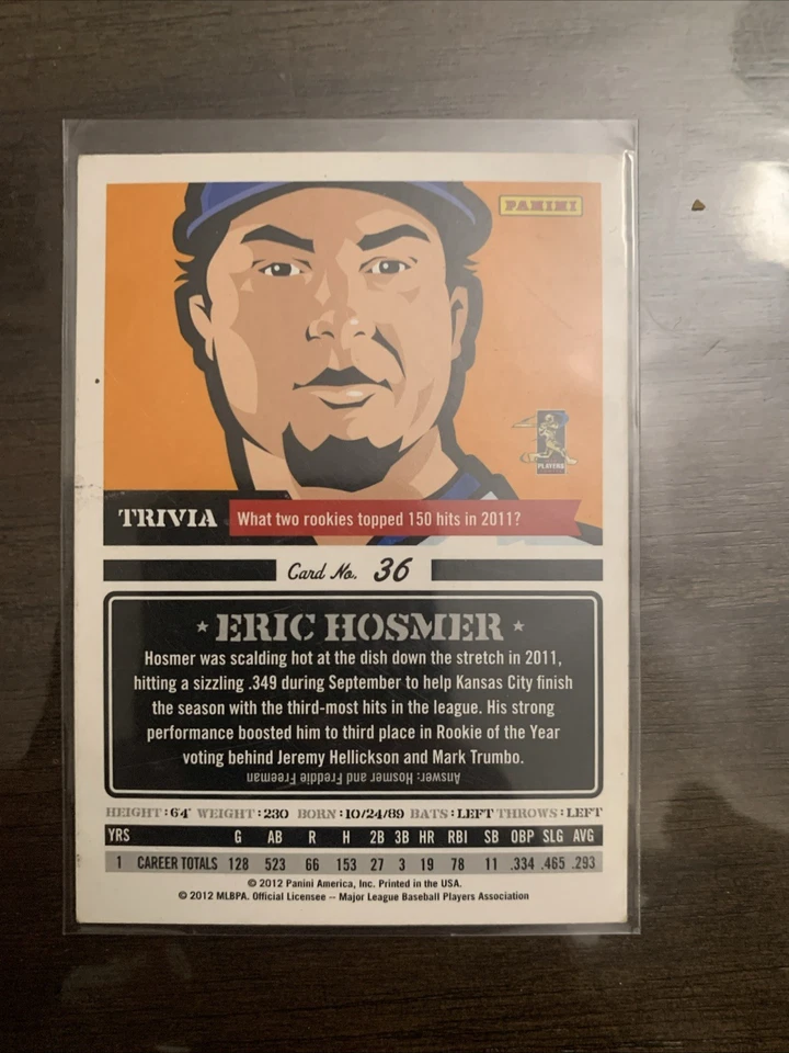 2012 Panini Triple Play - Eric Hosmer #36 - Image 2 of 2