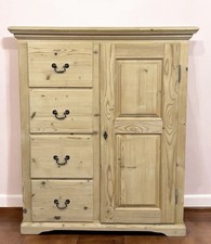 Solid Pine Linen Cupboard / Small Wardrobe
