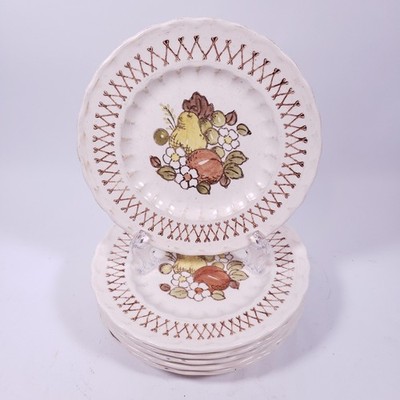 Vintage METLOX POPPYTRAIL VERNON Fruit Basket Retro Ceramic BREAD PLATE SET