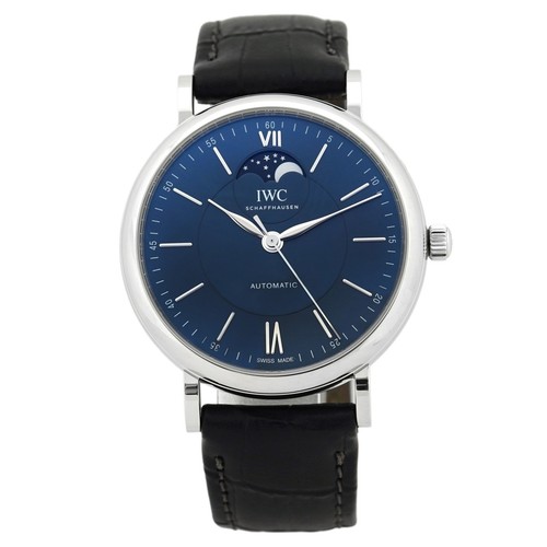 Garanzia uomo IWC Portofino Moonface IW459402 quadrante blu automatico - Foto 2 di 12