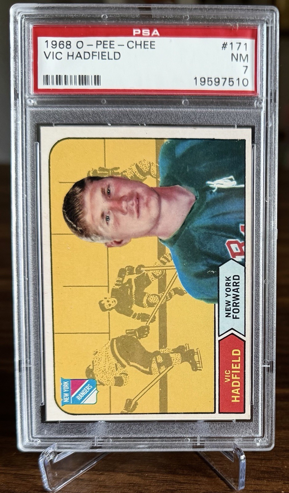 1968 O-Pee-Chee Vic Hadfield PSA 7