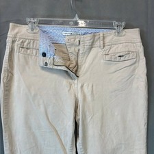 Tommy Hilfiger Chino Pant Women's Size 16 Cream Hook Eye Pockets