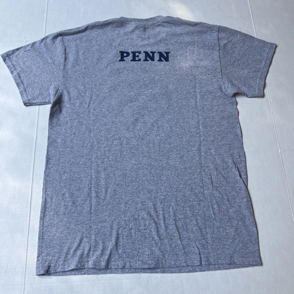 NWOT Authentic UPenn Quakers Soccer Team Issued Crest Logo Shirt Medium Gray - Image 2 of 4