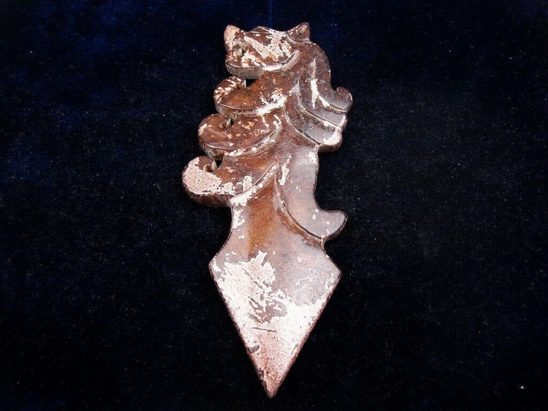 Old Nephrite Jade Stone Carved HongShan Culture Arrow Head w/ Dragon #01242207