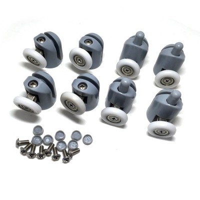8 Pcs Shower Door Rollers/Runners/Wheels/Pulleys 25mm Diameter 6 inches, Gray